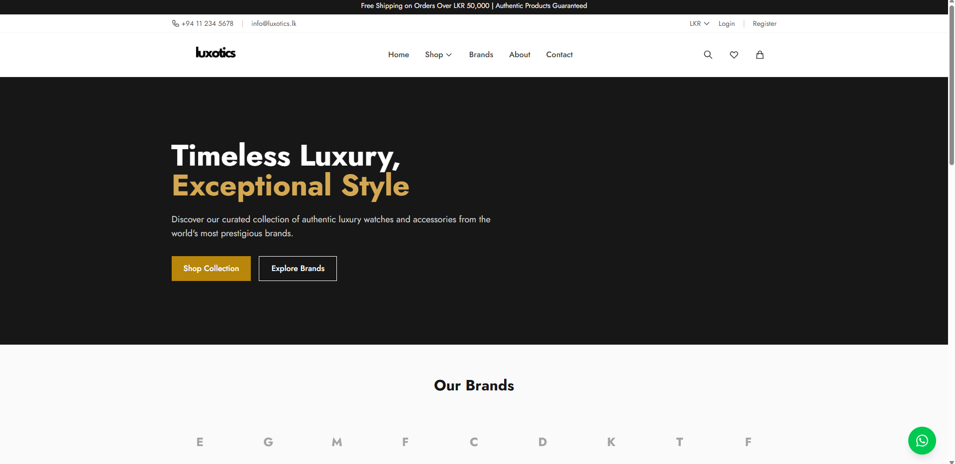 Luxoticsl E-Commerce Website